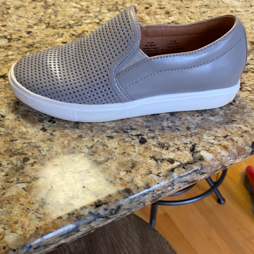 Grey leather deck shoes from Nordstrom